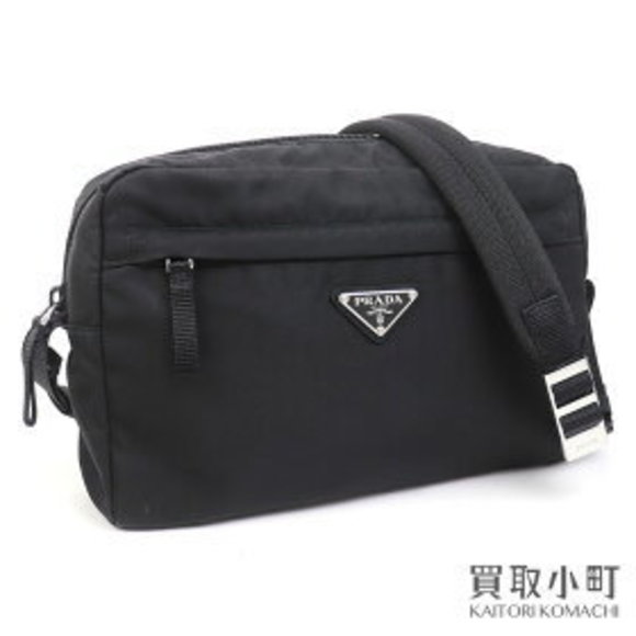 Prada Shoulder Crossbody Black Nylon Tessuto Messenger Triangle Bag - Picture 1 of 9
